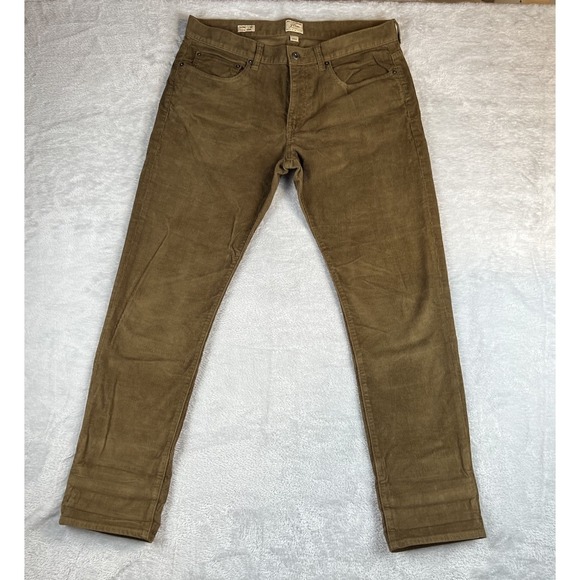 J Crew Pants 34x32 Orange 484 Corduroy Straight Leg Stretch Chino Comfort Brown - Picture 1 of 8